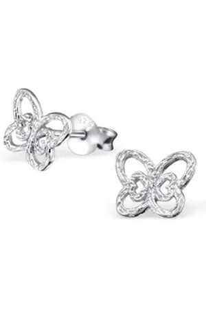 Bungsa Ohrring-Set Ohrstecker Schmetterling aus 925 Silber Damen (1 Paar (2 Stück), 2-tlg), Ohrschmuck Ohrringe silberfarben