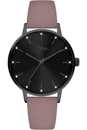 QS by s.Oliver Quarzuhr Damen Analog Quarz Armbanduhr mit Kunstleder SO-4163-LQ, SO-4163-LQ