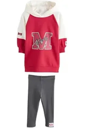 Next Kleid & Leggings Sweatshirt-Kleid und Leggings im Set, Minnie Mouse (2-tlg) rot 104-110 (4-5 J.)