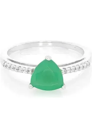Cavill Silberring Brasilianischer grüner Chalcedon & Topas Silberring, 1,17ct (1-tlg) beige|silberfarben