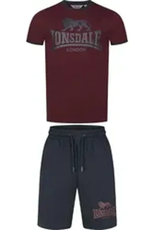 Lonsdale London Trainingsanzug Maist T-Shirt & Shorts Set Normale Passform rot XXL