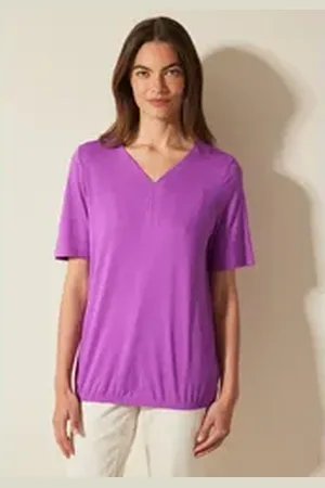 CECIL Tunikashirt mit V-Ausschnitt lila L (42)