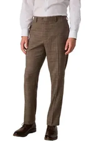 Atelier Torino Next Anzughose Regular Fit Anzughose mit Karomuster und Besatz (1-tlg) beige 52