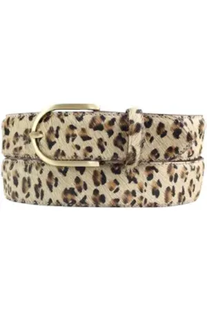 BELTINGER Ledergürtel Damen-Gürtel mit echtem Fell 4 cm - Fell-Gürtel für Damen 40mm - Kuh-L (1-St) bunt 105 cm (Gesamtlänge 120 cm)