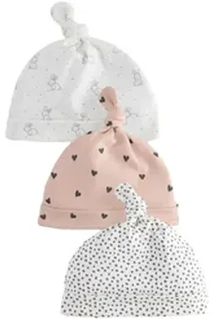 Next Erstlingsmütze Baby-Knotenmütze aus 100 % Baumwolle im 3er-Pack (3-St) weiß Kopfumfang: 44 cm.