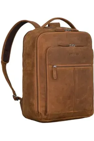 STILORD Notebook-Rucksack "Gordon" Geschmackvoller Rucksack Leder Herren und Damen braun