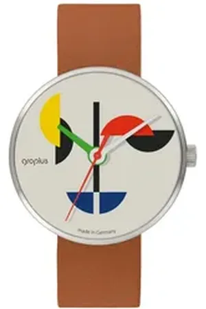 Walter Gropius Quarzuhr Made in Germany, Saphirglas, Forum Triade der Sinne - WG 019-03, Designeruhr, Lederarmband mit Easy-Release System, Edelstahlgehäuse