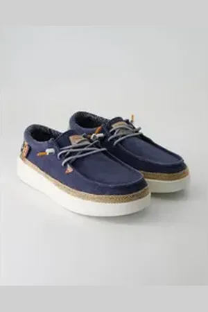 FUSION Lily linen navy Slipper blau 38 EU