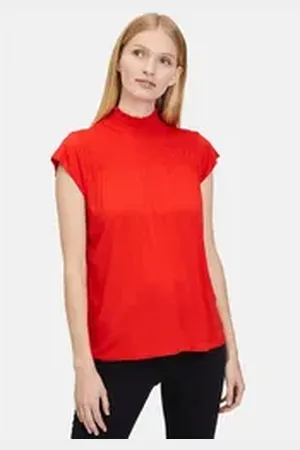Tamaris Shirttop mit Smokeinsatz rot M