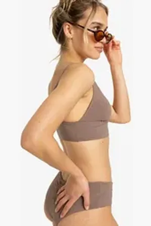 Roxy Triangel-Bikini-Top Bikini Tanktop Lasca Taupe braun L