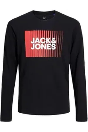 JACK & JONES Junior Langarmshirt (1-tlg) rot|schwarz 152