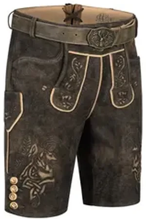 Nübler Trachtenlederhose Lederhose Pertran in Juniper von braun 50