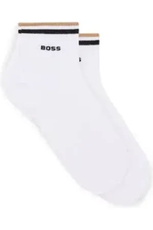 HUGO BOSS Freizeitsocken 2P SH Stripe CC (Packung, 2-Paar, 2er) mit Schriftzug weiß 43-46