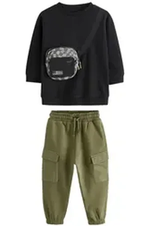 Next Sweatanzug Gürteltasche, Sweatshirt und Jogginghose im Set (2-tlg) schwarz 116-122 (6-7 J.)