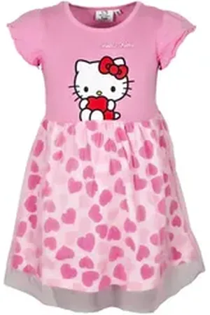 Hello Kitty Sommerkleid Kinder Mädchen Sommerkleid Kleid 100% Baumwolle, Gr. 92 bis 116 rosa 110