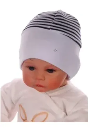 La Bortini Erstlingsmütze Baby Mütze Haube gestreift Babymütze aus Baumwolle, 34 35 36 37 38 39 40 41 42 43 44 45 46 47 48 blau|weiß 38-40