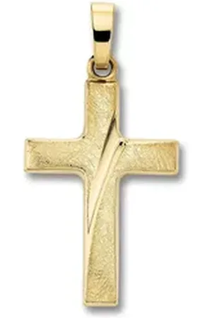ONE ELEMENT Kettenanhänger Kreuz Anhänger aus 333 Gelbgold, Damen Gold Schmuck goldfarben