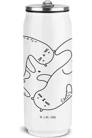 Mr. & Mrs. Panda Isolierflasche Otter Valentine - Weiß - Geschenk, Geschenk für Frauen, Liebesbeweis, Nachhaltig weiß
