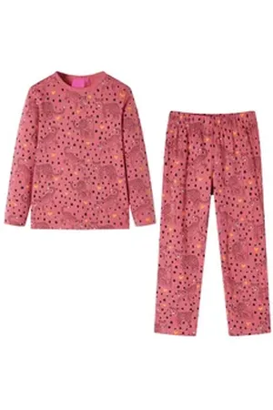 vidaXL Pyjama Kinderpyjama mit Langen Ärmeln Altrosa 116 rosa 116 (5-6 J)
