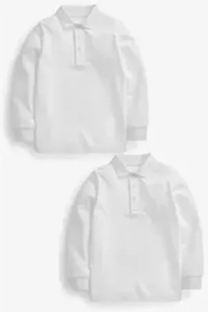 Next Langarm-Poloshirt (2-tlg) weiß 164 (14 J.)