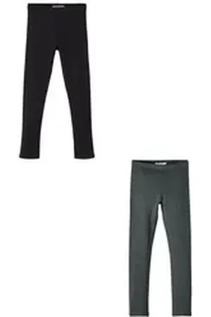 NAME IT Leggings Leggings 2er-Set Regular Fit weich bequem Basic (3-tlg) NKFDAVINA SOLID SWE LEGGING BRU N NOOS beige|grau|schwarz 110