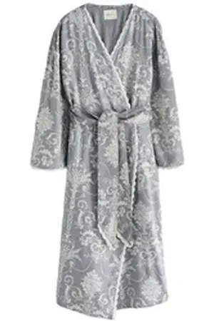 Laura Ashley Damenbademantel Morgenmantel, Viskose grau L