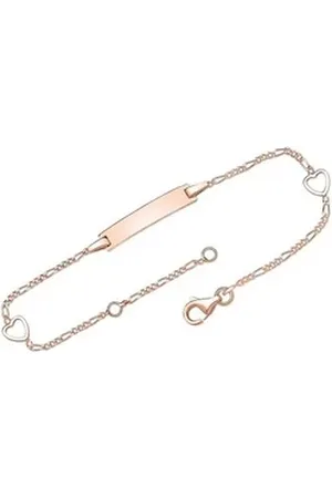 Unique Silberarmband Damenarmband mit Herz Elementen rosé ID1013-R (Länge: 14cm) rosa 14.00 cm