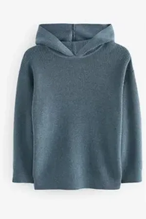 Next Kapuzenpullover Gestricktes Kapuzensweatshirt (1-tlg) blau 140 (10 J.)