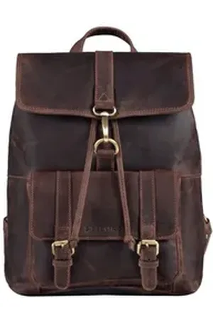 STILORD Cityrucksack "Kacey" Daypack Damen Leder 13.3 Zoll Lederrucksack Unirucksack braun