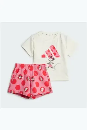 adidas Sportswear Jogginganzug DISNEY MINNIE MAUS T-SHIRT-SET weiß 98