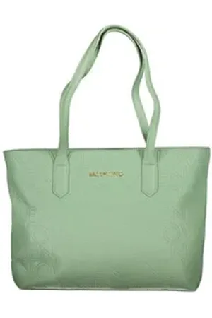 VALENTINO BAGS Umhängetasche, Damen Schultertasche: Grün, Kontrastdetails, Reißverschluss, 2 Henke