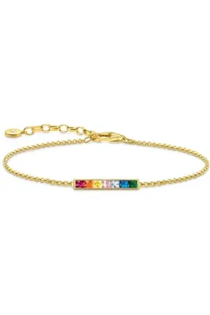 Thomas Sabo Gliederarmband für Frauen Bunte Steine Goldfarben goldfarben