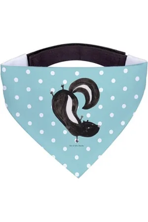 Mr. & Mrs. Panda Hundefliege Stinktier Handstand - Türkis Pastell - Geschenk, verpielt, Kind, Tuch, Polyester blau L | 33 cm x 33 cm