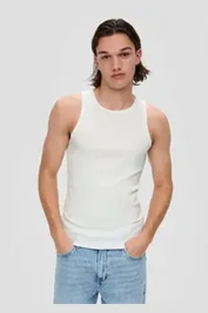 QS by s.Oliver Shirttop Tanktop aus Rippware weiß XL