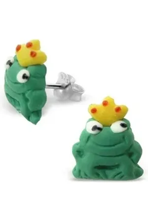 Bungsa Ohrring-Set Ohrstecker Froschkönig aus 925 Silber Kinder (1 Paar (2 Stück), 2-tlg), Ohrschmuck Ohrringe silberfarben