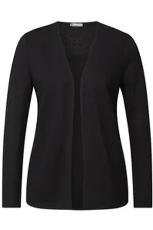 Street one Strickjacke – Offene Langarm-Jacke aus weichem Viskosemix schwarz 36