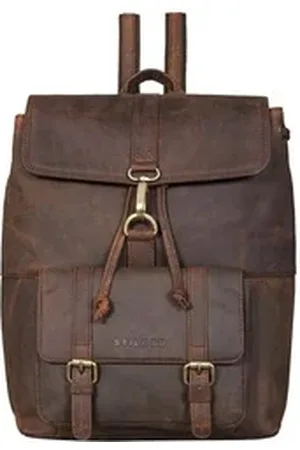 STILORD Cityrucksack "Kacey" Daypack Damen Leder 13.3 Zoll Lederrucksack Unirucksack braun