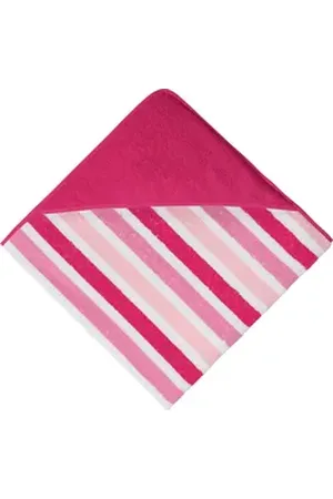 Erwin Müller Kapuzenhandtuch Kapuzenbadetuch, Frottier (1-St), Walk-Frottier Streifen rosa 140 cm x 140 cm