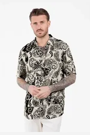 Key Largo Kurzarmhemd MSH KLPARK 1/2 patterned (1-tlg) schwarz XXL