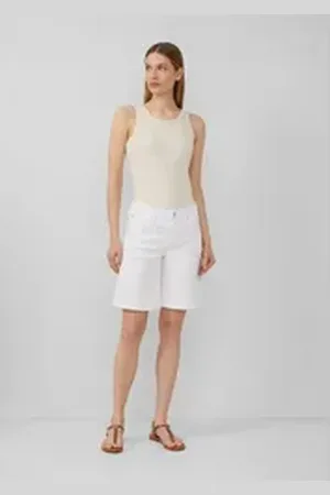 QS by s.Oliver Jeansshorts Jeans-Bermuda Karolin / Straight Fit / Mid Rise / Straight Leg weiß 48