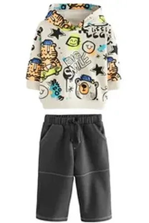 Next Sweatanzug Jogginganzug mit Hoodie und Zimmermannshose (2-tlg) weiß 86-92 (1,5-2 J.)
