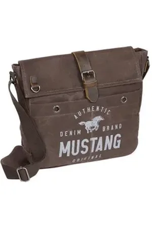Mustang Messenger Bag Houston Laptop Tasche Handtasche aus heavy waxed Canvas und Leder
