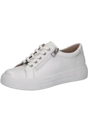 Caprice Plateausneaker, Freitzeitschuh, Halbschuh, Schnürschuh mit gepolstertem Schaftrand weiß 42 EU