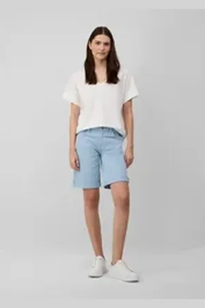 QS by s.Oliver Jeansshorts Jeans-Bermuda Karolin / Straight Fit / Mid Rise / Straight Leg blau 48