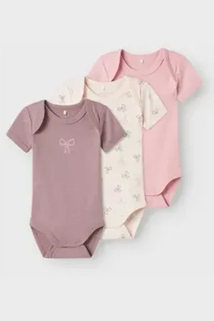 NAME IT Body NBFBODY 3P SS BARELY PINK BOW NOOS (Packung, 3-tlg) rosa 56
