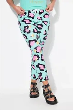 Angel of Style Angel of Style Funktionshose Joggpants Loose Fit Leodruck Knitter grün 56