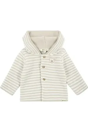 Steiff Strickjacke Strickjacke GOTS Baby Wellness, gefüttert weiß 62