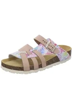 Afs 212236 Kralle Pantolette für Damen mit Fußbett, bequeme Sandalen aus Leder grau 41 EU