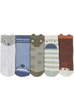 Vertbaudet Socken 5er-Pack Jungen Socken mit Tieren grün 19/22