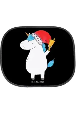 Mr. & Mrs. Panda Sonnenschutz Einhorn Weihnachtsmann - Schwarz - Geschenk, Sonnenschutz Baby, Wunsc, Seidenmatt, Vielseitig schwarz